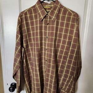 Royal Robbins Men's Plaid Shirt - Brown and Yellow